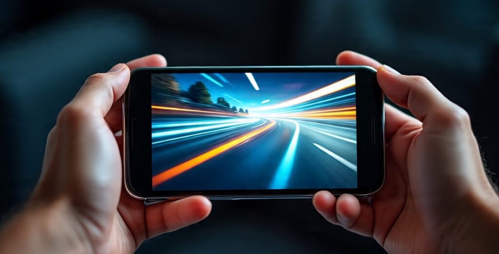 2025 में ₹20,000 के अंदर बेस्ट 5G स्मार्टफोन – गेमिंग, कैमरा और बैटरी में कौन है असली चैंपियन 2 Split-screen image with a smartphone featuring a multi-lens camera on the left and a vivid, colorful flower photo with bokeh background on the right, showcasing camera quality